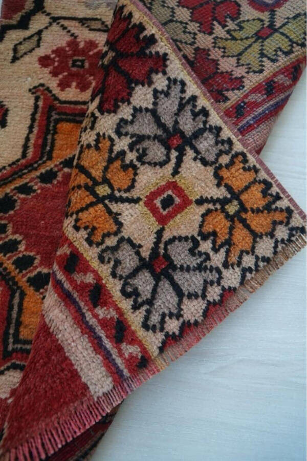 53x53 cm El Dokuma Küçük Boy Kapı Önü Kilim Harika Kondisyonlu Kilim - 5