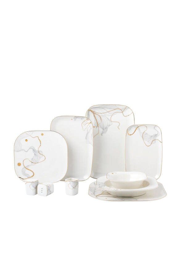 58 Pieces A8051 Eva Collection Square Dinnerware Set - 2