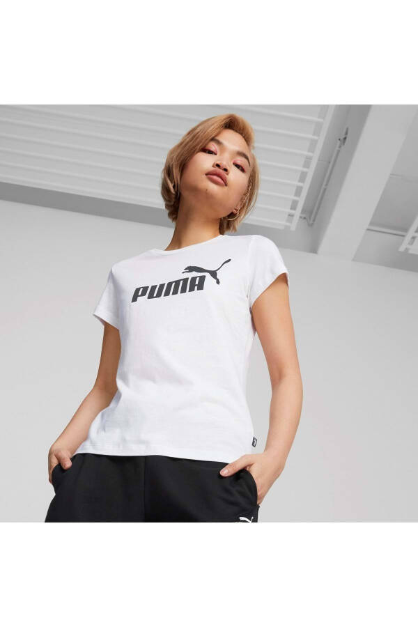 586774 Ess Logo Tee T-Shirt Women's White - 3