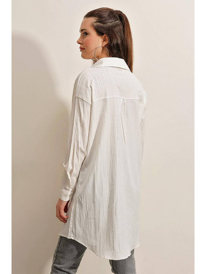 5884 Woven Long Shirt - White - 10