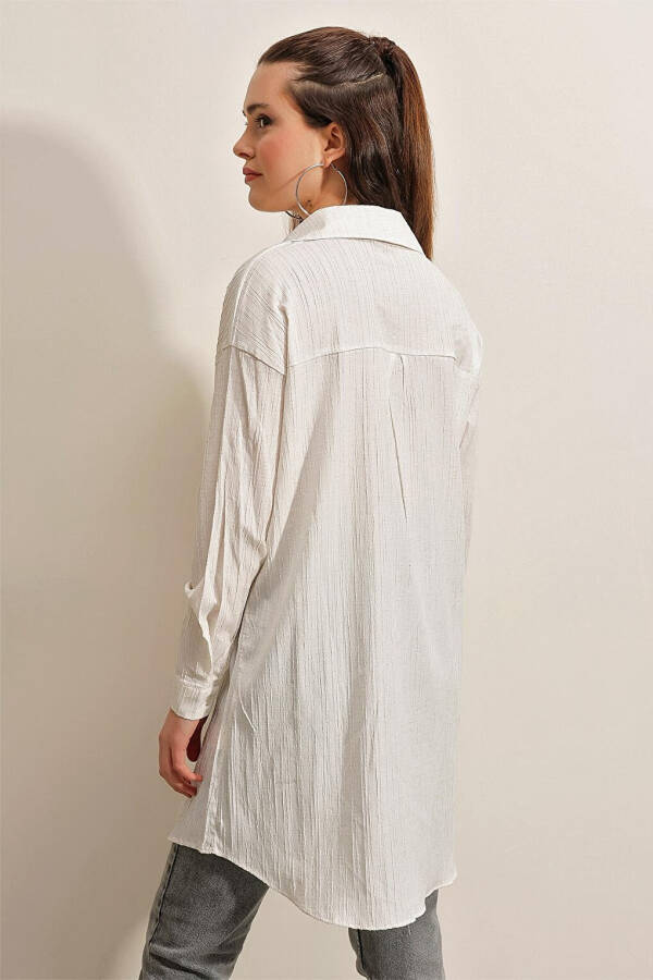 5884 Woven Long Shirt - White - 15