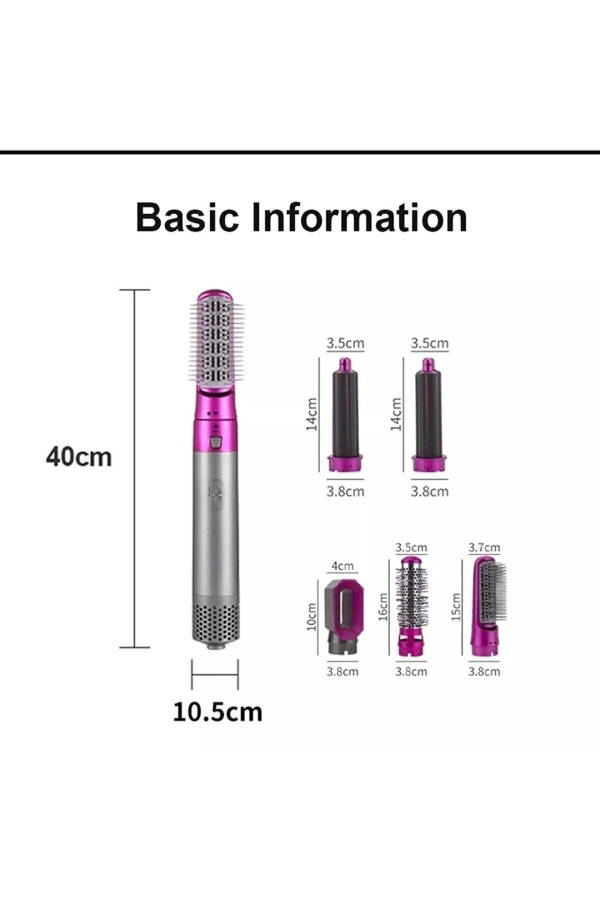 5'i 1 Arada Profesyonel Saç Şekillendirici Fırça Taraklı Kurutma Fön Makinesi 1000 Watt - 8