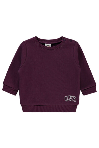 6-18 Ay Bebek Kız Pancar Moru Sweatshirt - 3