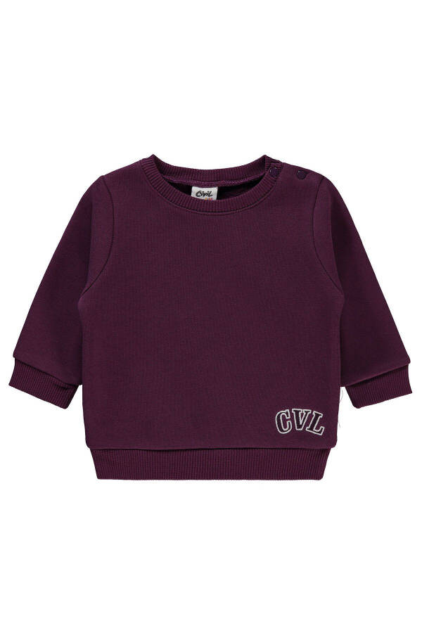 6-18 Ay Bebek Kız Pancar Moru Sweatshirt - 1