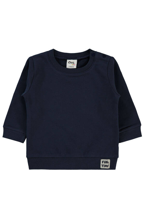 6-18 ay erkek bebek sweatshirt, lacivert - 1