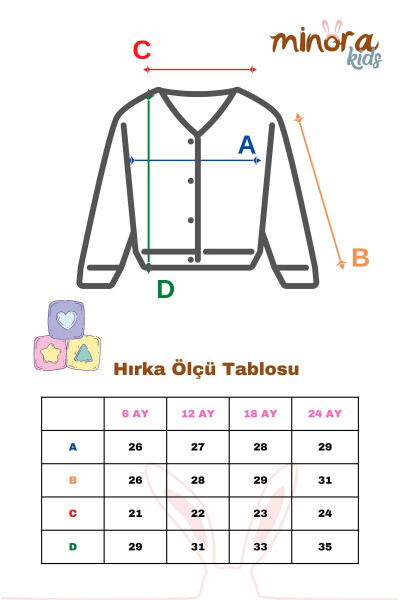 6-24 ay arası kız bebekler için somon rengi fırfırlı triko hırka - 4