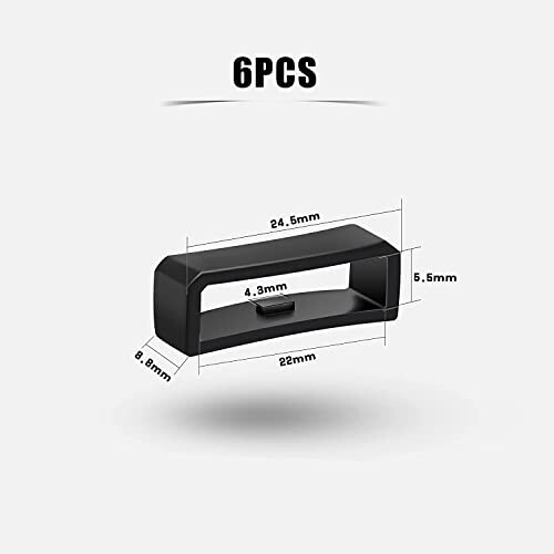 6 Adet 22Mm Saat Kayışı Tutucu Halka, Silikon Saat Bandı Tutucu Sabitleyici Halka Parçaları Akıllı Saat Bandı Bileklik Değiştirme (Siyah) Deft Tasarım - 2