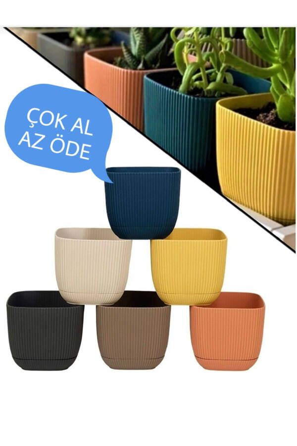 6 dona mini 6 rangli marjon kvadrat idish to'plami 6 dona - 1