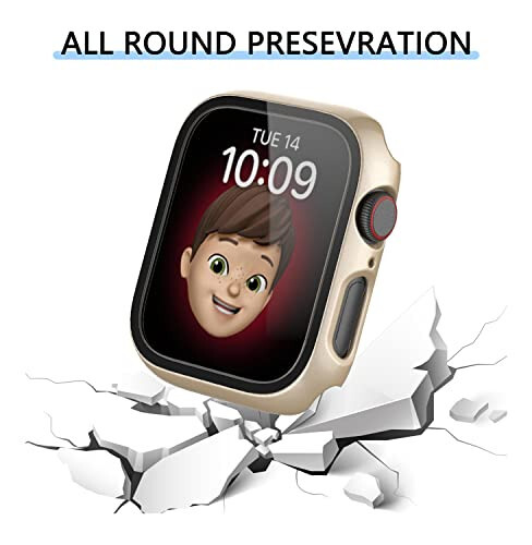 6 Pack Hard PC Case with Tempered Glass Screen Protector 44mm for Apple Watch SE(2nd) Series 6/SE/5/4, Rontion Ultra-Thin Scratch Resistant Full Protective Bumper Cover for iWatch 44mm Accessories - 3