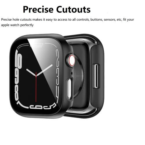 6 Pack Hard PC Case with Tempered Glass Screen Protector for Apple Watch 44mm SE(2nd Gen) Series 6/SE/5/4, Rontion Scratch Resistant Full Protective Bumper Cover for iWatch 44mm Accessories - 4