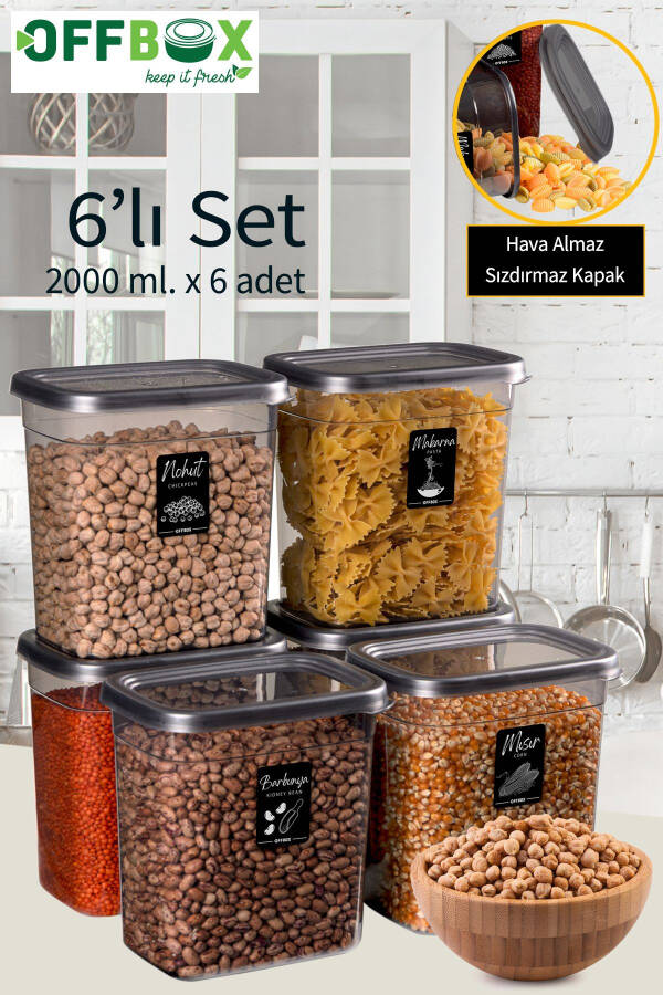 6 Piece 12 Compartment Rectangular 2 Liter Food Storage Container Dowry Set with 20 Labels - 19