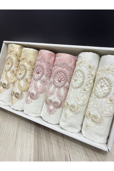 6-Piece Lace 30x50 Boxed Kitchen Towel Set - 1