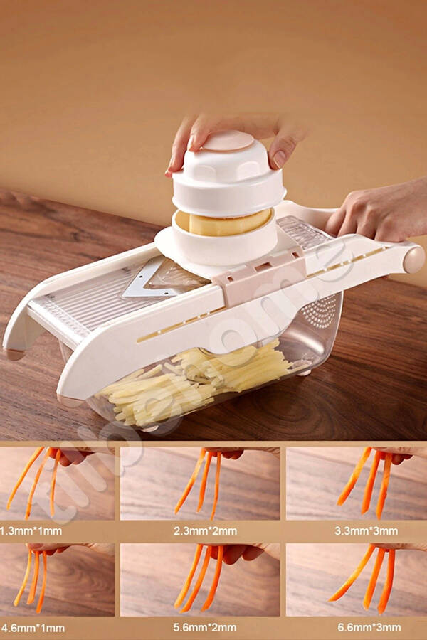 6+5 Settings Lemon Zester Vegetable Finger Potato Slicer Grater Julienne Chips Slicing with Container - 13