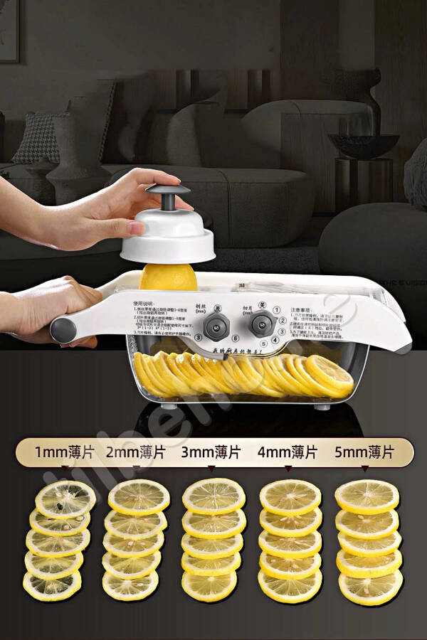 6+5 Settings Lemon Zester Vegetable Finger Potato Slicer Grater Julienne Chips Slicing with Container - 14