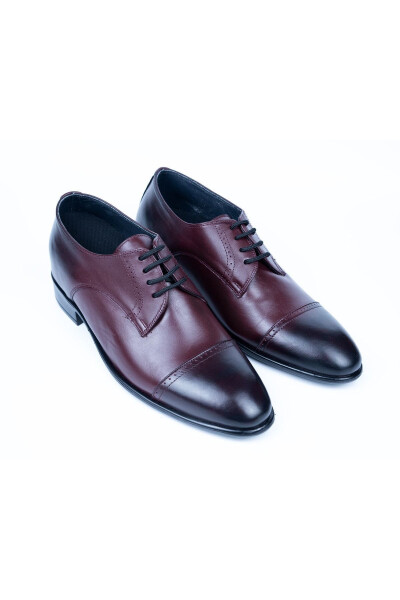 7/ 9 Cm Height Increasing Hidden Heel Handmade Burgundy Oxford Shoes Groom Shoes - 9