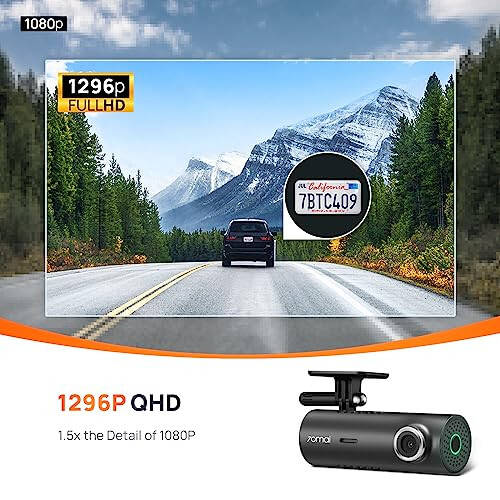 70mai Dash Cam M300, 1296P QHD, Arabalar İçin Dahili WiFi Akıllı Gösterge Kamerası, 140° Geniş Açı FOV, WDR, Gece Görüşü, iOS/Android Mobil Uygulama - 6