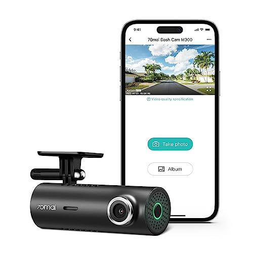 70mai Dash Cam M300, 1296P QHD, Встроенная WiFi Smart Dash Camera для автомобилей, 140° Широкоугольный FOV, WDR, Ночное видение, Мобильное приложение iOS/Android - 7