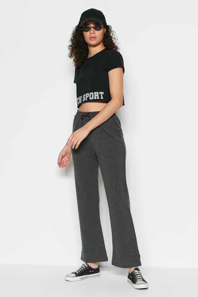 741 Anthracite Cuffed Spanish Leg Sweatpants - 2