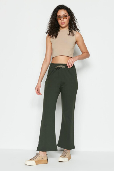 741 Khaki Jogger Pants with Spanish Leg - 2