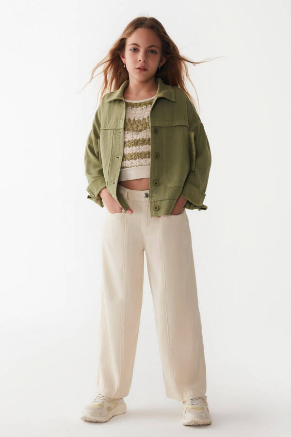 8-14 Years Terracotta Soldiers Girl's Design Jacket - Khaki - 8