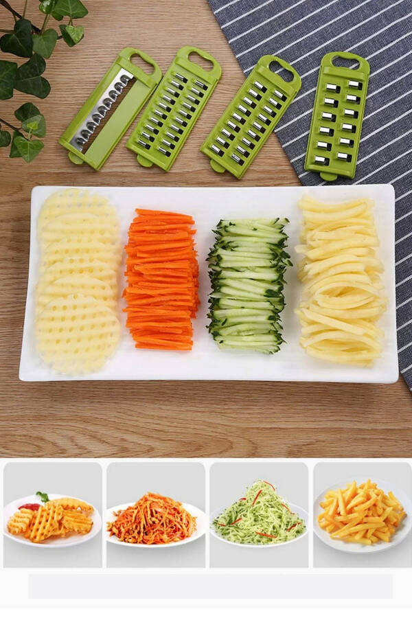 8 Blade Vegetable Potato Grater Mandoline Slicer with Container Luxury Dicer Grater Set - 12