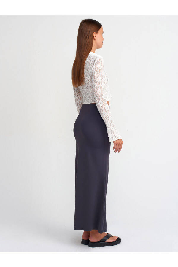 80362 High Waist Maxi Skirt - Anthracite - 6