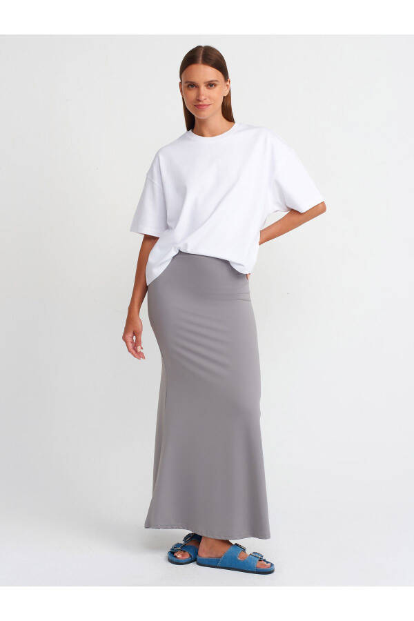 80362 High Waist Maxi Skirt - Grey - 5