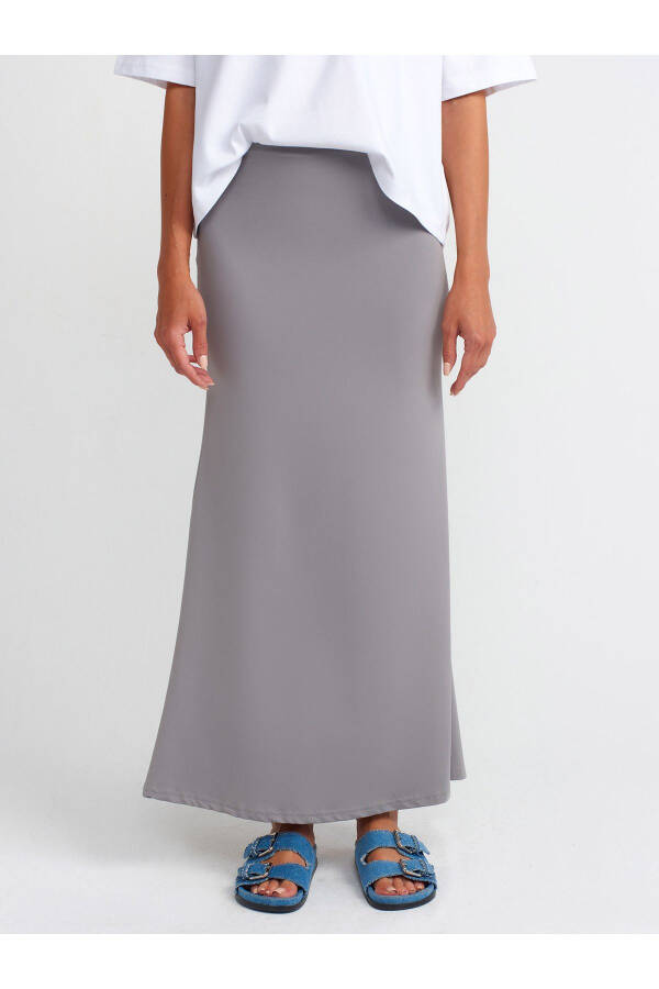 80362 High Waist Maxi Skirt - Grey - 3