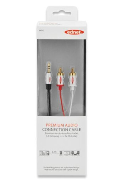 84542 2.5 Metre Ses Adaptör Kablosu 3.5mm Jack - 2 X RCA Stereo - 2