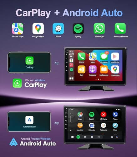 9'' Ekranlı Android 11 Sistemli 5 Kanal 1080P Geri Görüş Kamerası Dash Cam, RV/Kamyon/Van/Römork/SUV Arabalar İçin DVR Kayıt Geri Görüş Kamerası, Kablosuz CarPlay/Android Auto/BT/FM Radyo/WiFi'li Araba Stereo - 5