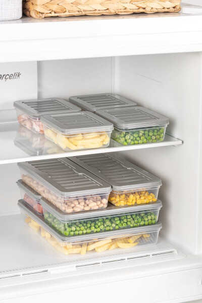 9 Piece Set Freshbox Microwave and Freezer Safe Storage Container Grey - 14