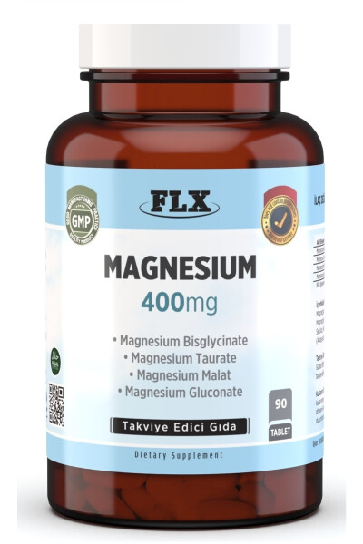 90 Tablets Magnesium Bisglycinate Malate Taurate Gluconate Magnesium Elements 400 mg - 1