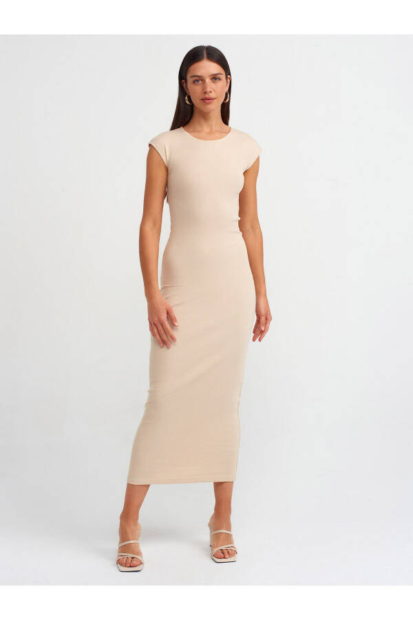 91126 Bodycon Dress - Light Beige - 13