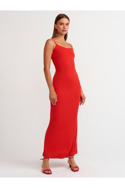 91175 Strapless Long Dress - K.Red - 5