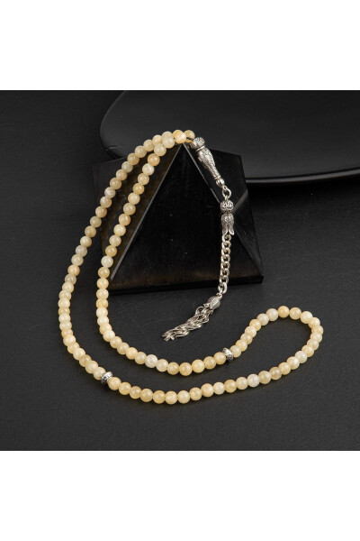 99 beads, 6mm natural calcite stone prayer beads. - 2