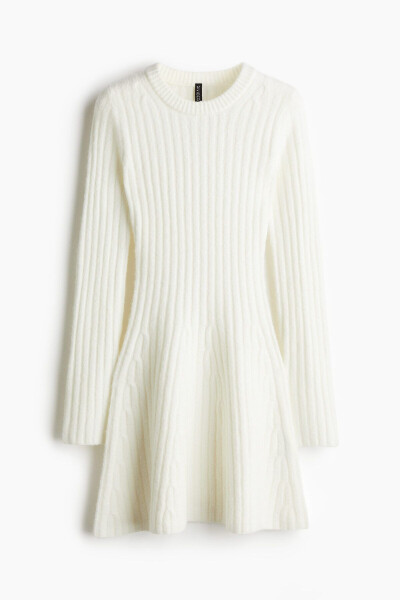 A-line dress with elastic knit. - 5