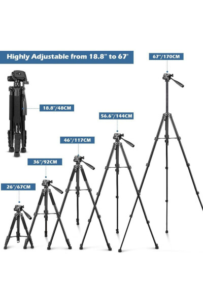 A Plus Tripod 175 Cm Professional Phone Camera Holder Tripod with Bag - 4