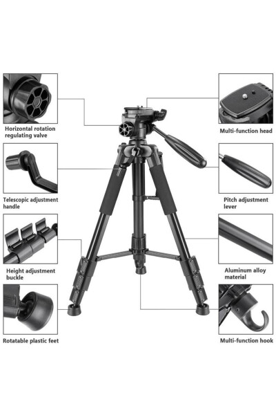 A Plus Tripod 175 Cm Professional Phone Camera Holder Tripod with Bag - 9