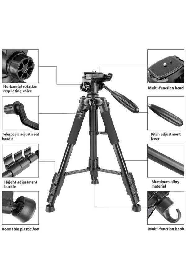 A Plus Tripod 175 Cm Profesyonel Telefon Kamera Tutucu Çantalı Tripod - 6