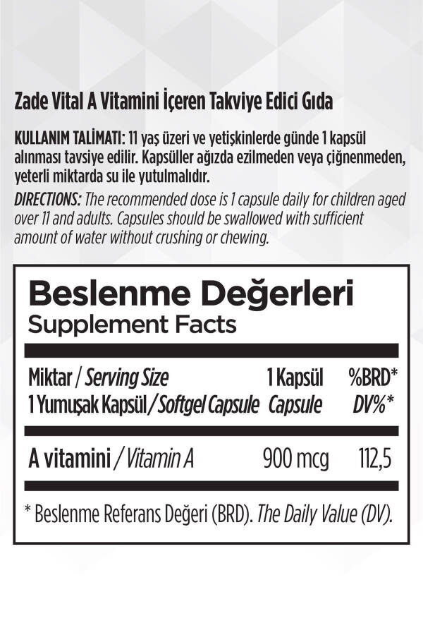 A Vitamini Blister 30 Kapsül - 12