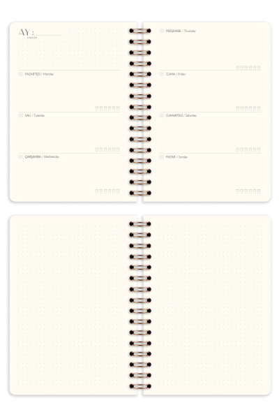 A5 Spiralli Zig'ir Doimiy Planlashtiruvchi Kundalik Qora - 8