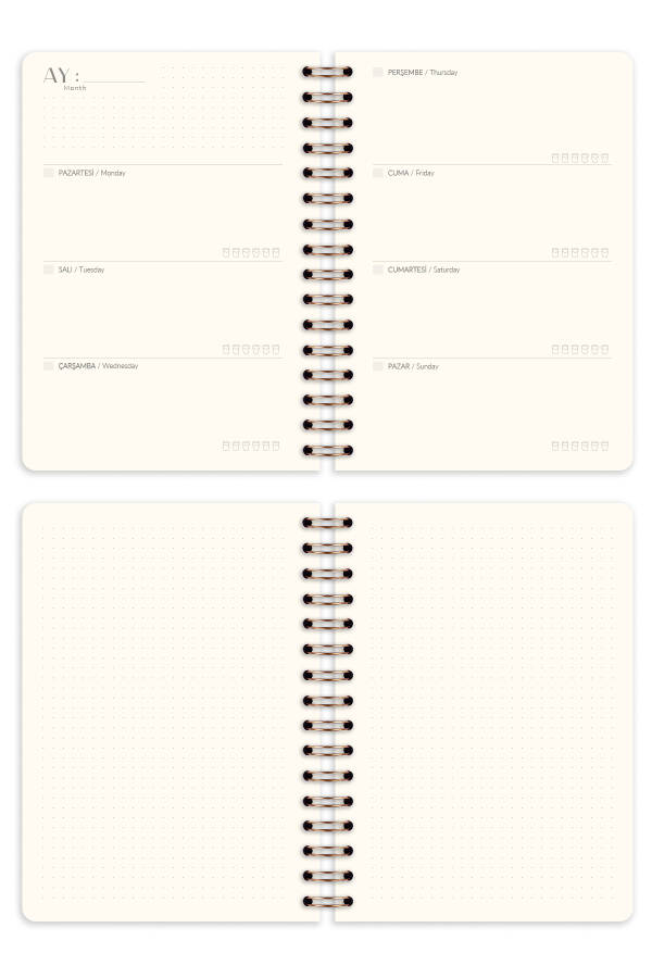 A5 Spiralli Zig'ir Doimiy Planlashtiruvchi Kundalik Qora - 8