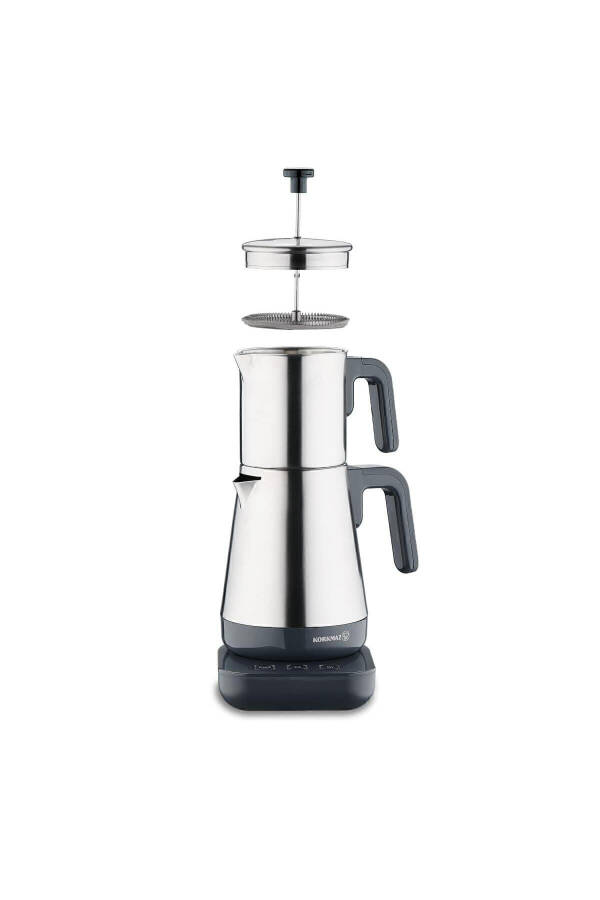 A850-01 Moderna Elektrikli Çay Makinesi French Press Özellikli Gri - 2