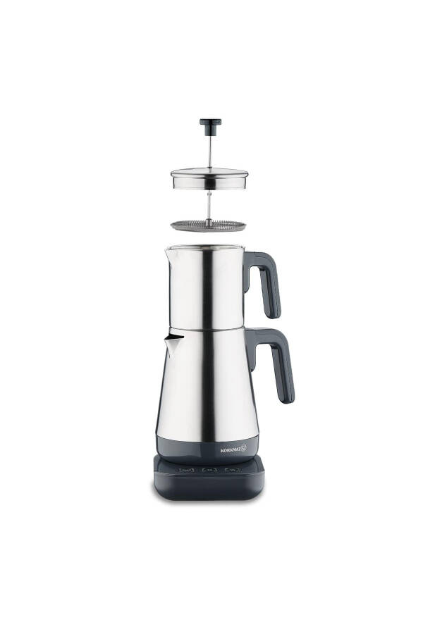 A850-01 Moderna Elektrikli Çay Makinesi French Press Özellikli Gri - 4