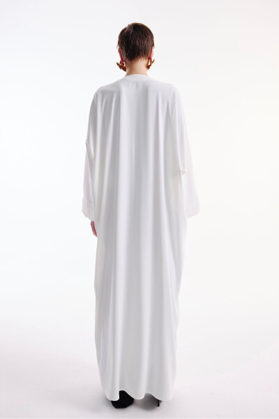 Abaya Fiyonk Detaylı Ekru - 6