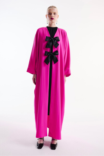 Abaya Fiyonk Detaylı Pembe - 3