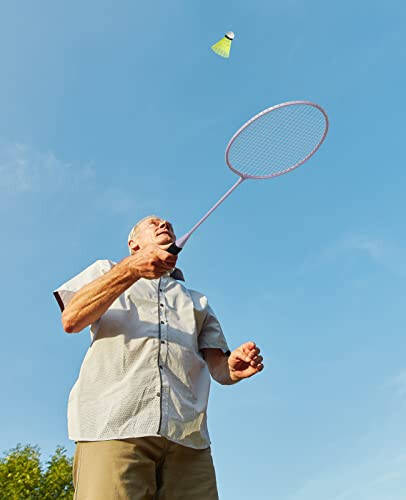 AboveGenius Badminton Raket Seti 6'lı, Açık Hava Bahçe Oyunları İçin, 6 Raket, 6 Naylon Badminton Topu Dahil, Başlangıç Seviyesi Hafif Badminton Raketleri - 6