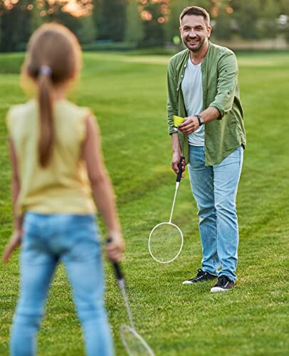 AboveGenius Badminton Raketlari To'plami 6 dona, Tashqi Hoвли O'yinlari Uchun, 6 Raket, 6 Neylon Badminton Vollanlari, Boshlang'ich Uchun Yengil Badminton Raketlari - 5