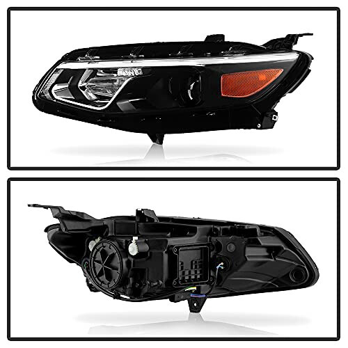 ACANII - For [Halogen Model] 2016 2017 2018 Chevy Malibu Projector Headlights Headlamps Pair Set Replacement Left+Right - 2