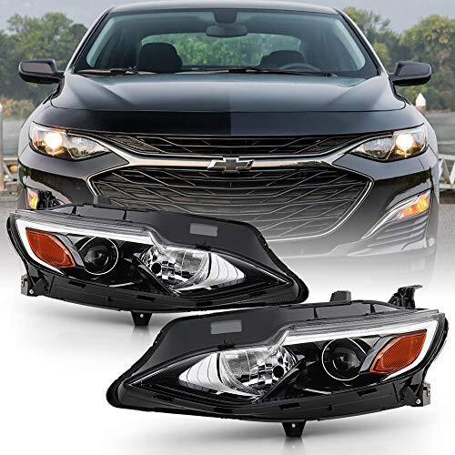 ACANII - For [Halogen Model Only] 2019-2022 Chevy Malibu Projector Headlights Headlamps Replacement Assembly Left+Right - 1